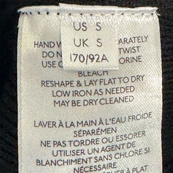 Free People Black Cable Knit Turtleneck Sweater S Button Cuff Slim Fit NWOT - Picture 9 of 10